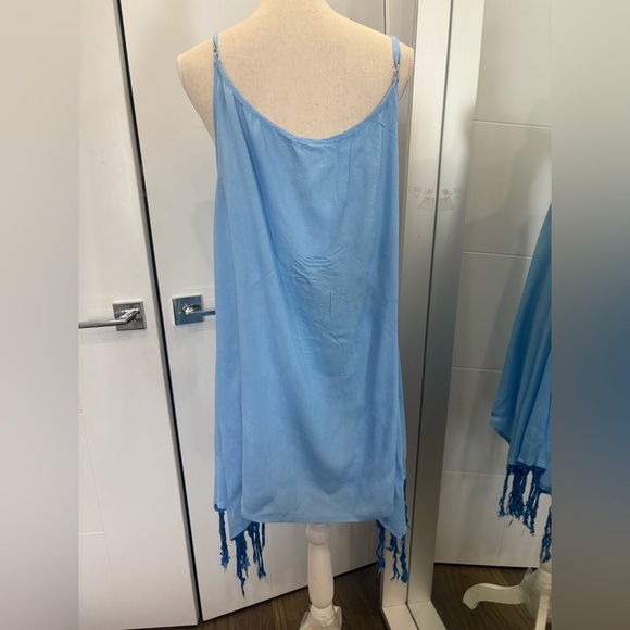 Blue Embroidered High Low Dress - Picture 8 of 17